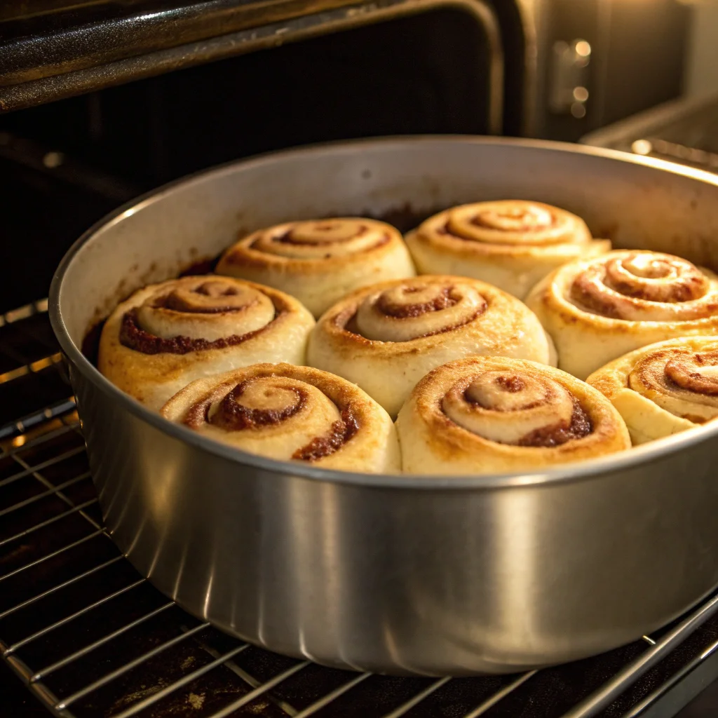 Easy Bisquick Cinnamon Rolls – Bakery Style at Home 10 Easy Bisquick Cinnamon Rolls baking in oven