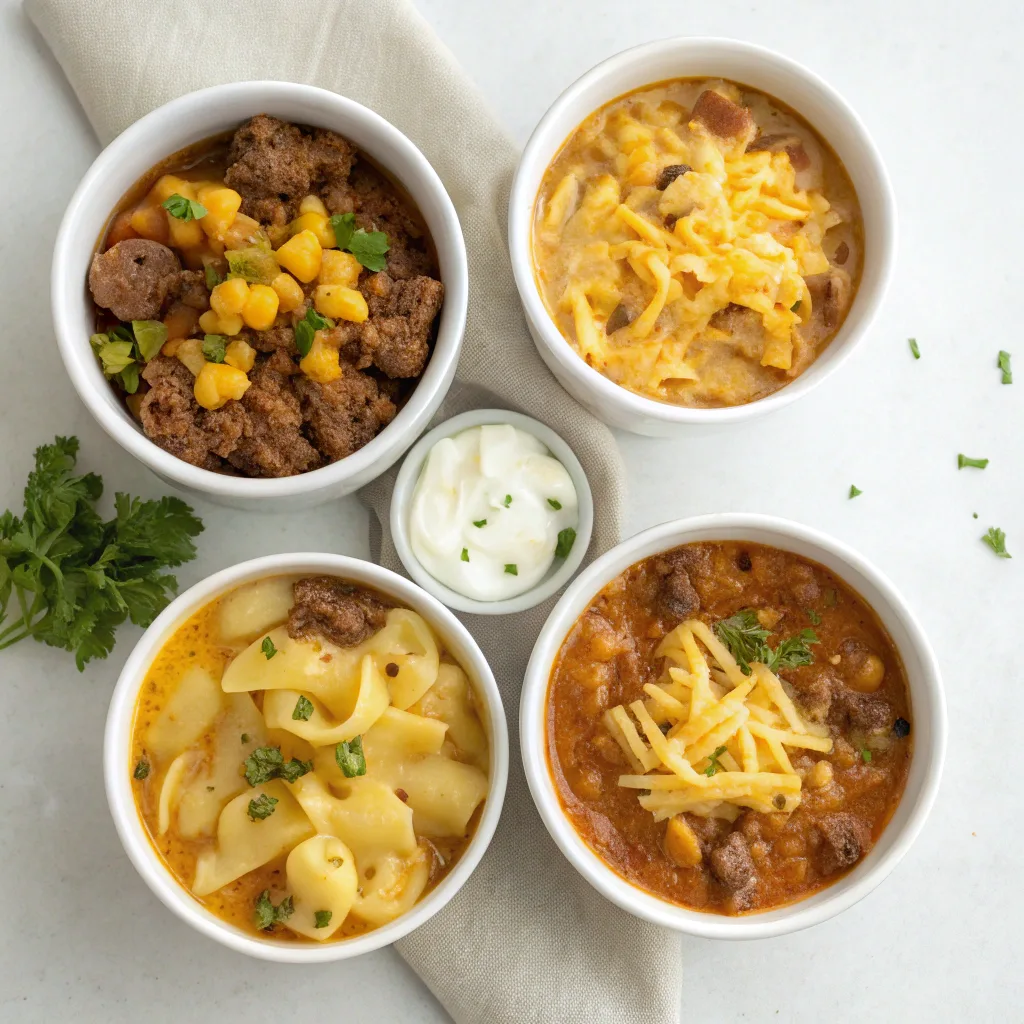 Variations of hamburger supreme casserole