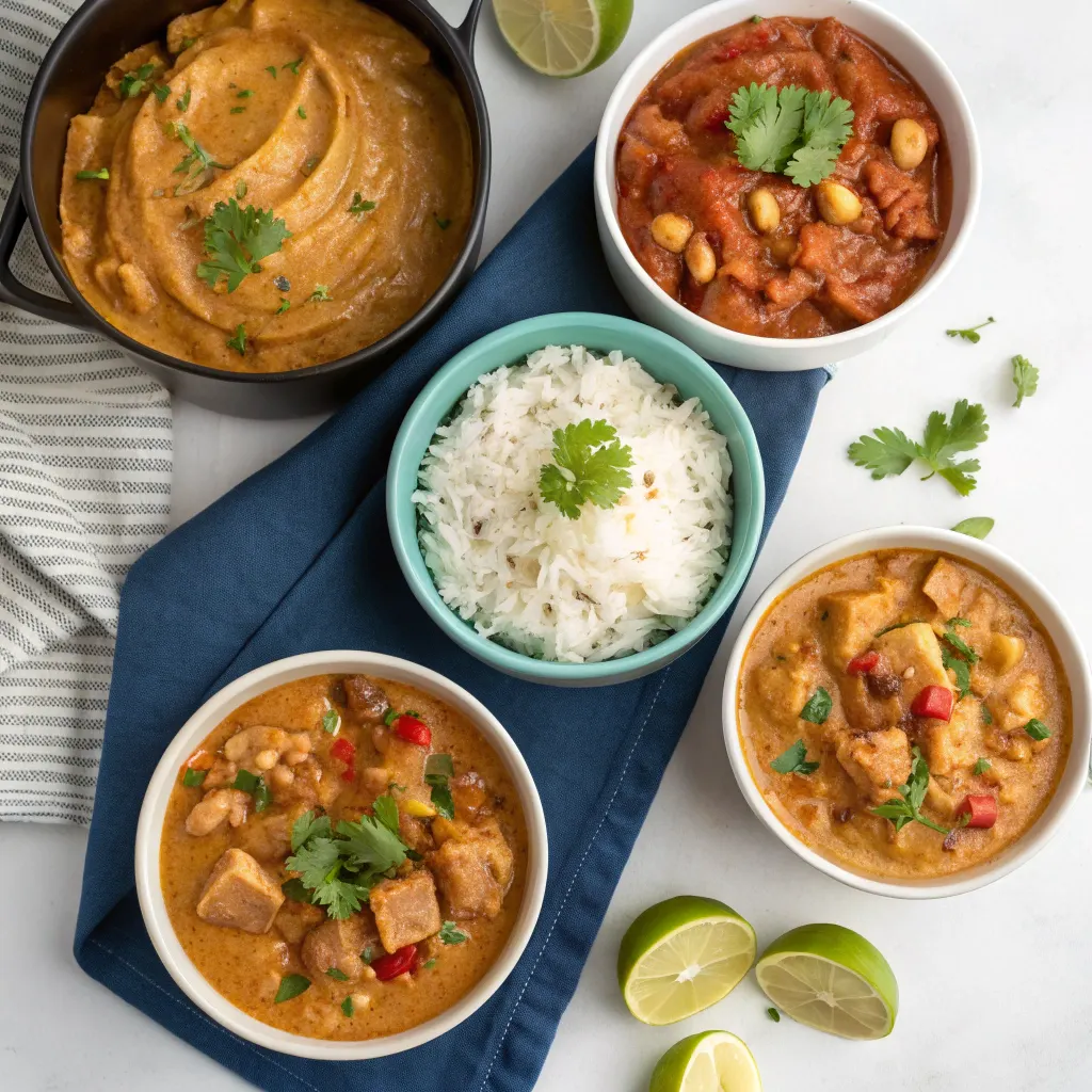 Variations of spicy Brazilian coconut chicken