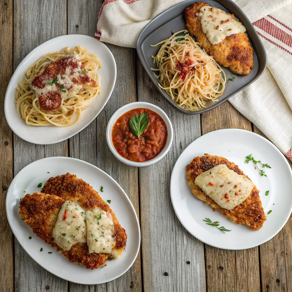 Variations of crispy baked Italian Parmesan chicken