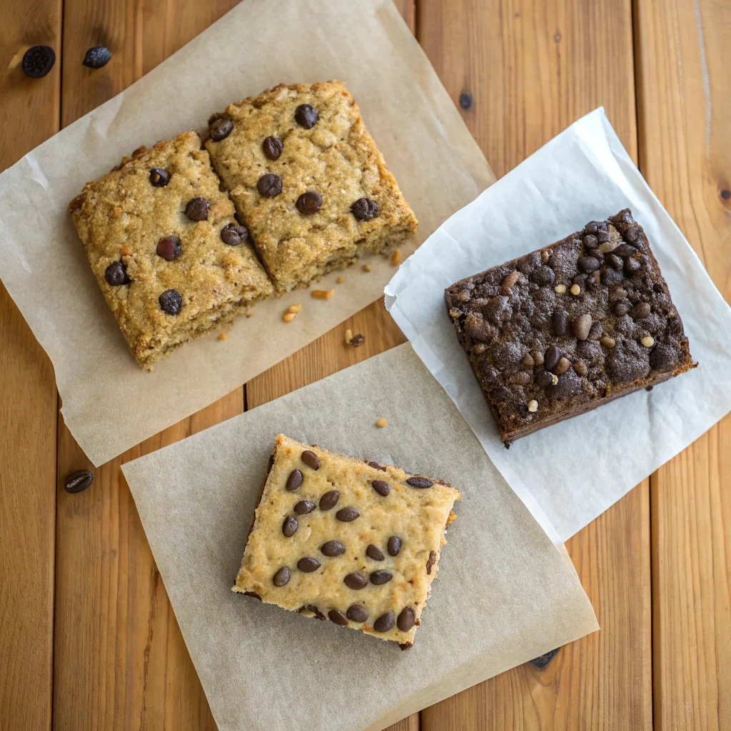 Variations of banana oatmeal bars