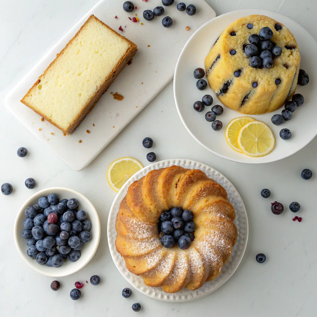 Lemon blueberry cake variations