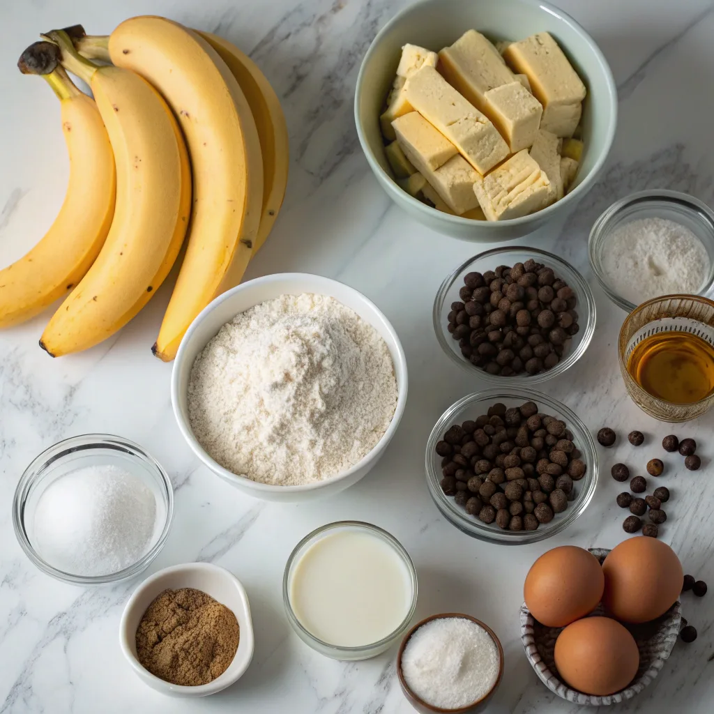 Ingredients for Banana Bonanza cake