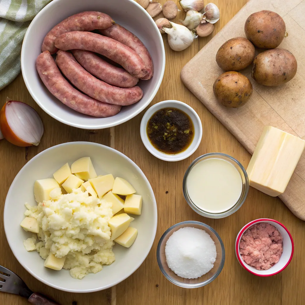 Bangers and Mash – Creamy Mash & Rich Onion Gravy 9 Ingredients for bangers and mash recipe