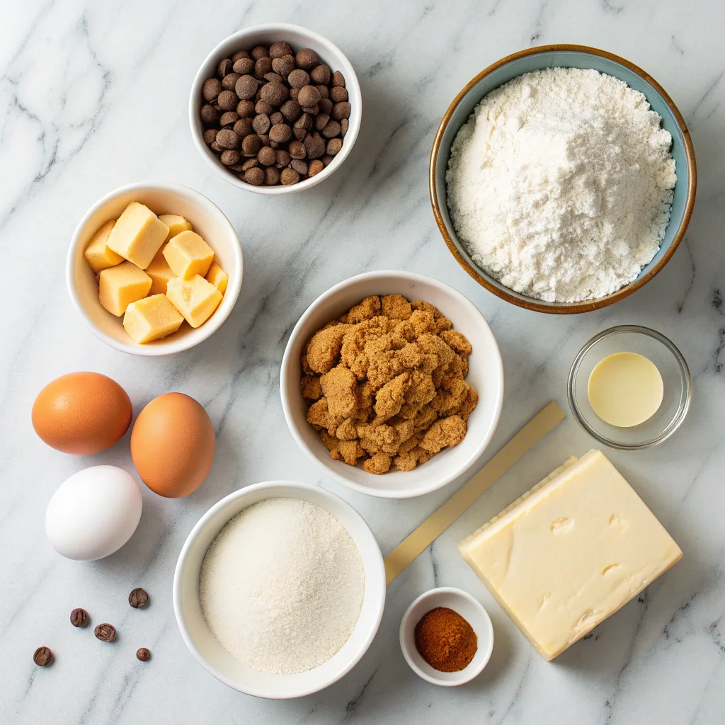 Ingredients for Butterscotch Chocolate Chip Cookies