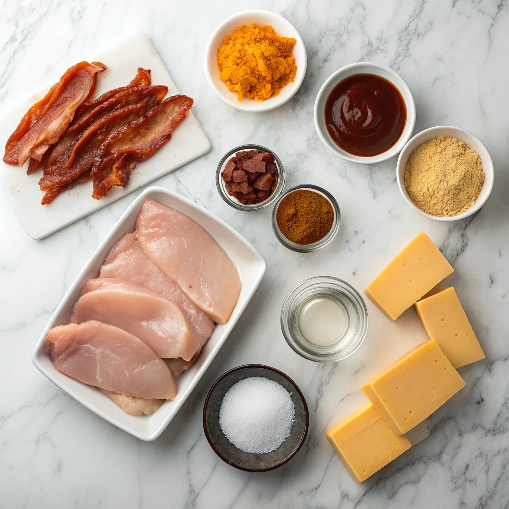 Ingredients for Cowboy BBQ Bacon Cheddar Chicken