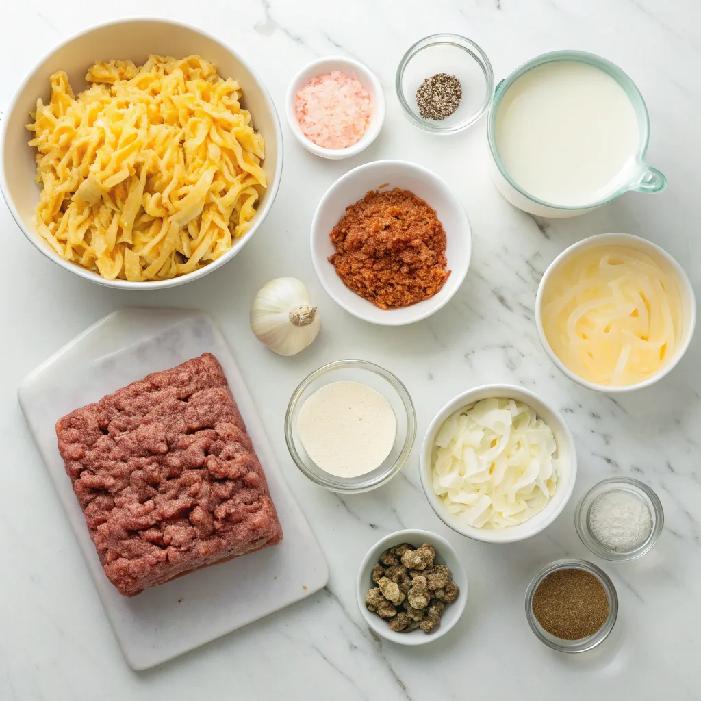 Ingredients for hamburger supreme casserole