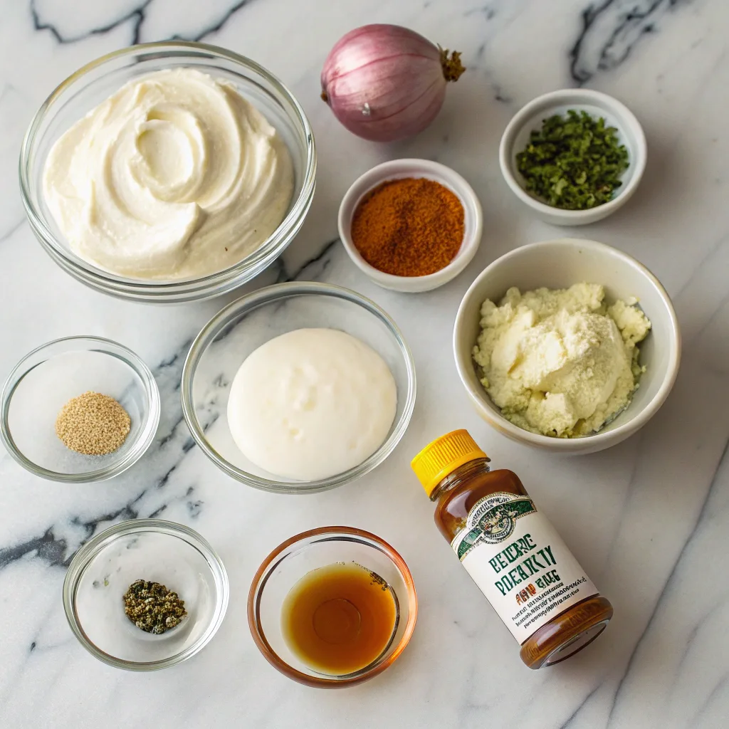 Ingredients for Hot Honey Ranch