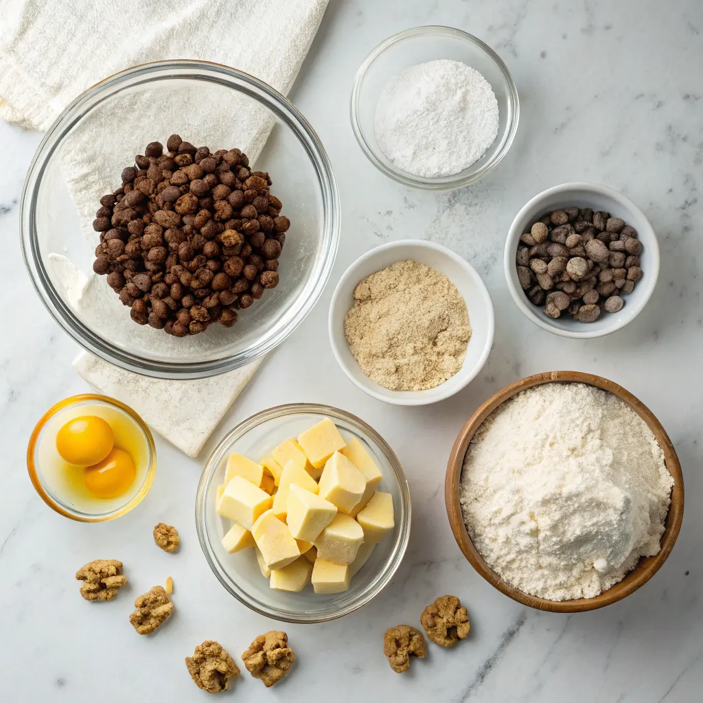 Ingredients for Levain Bakery chocolate chip cookies