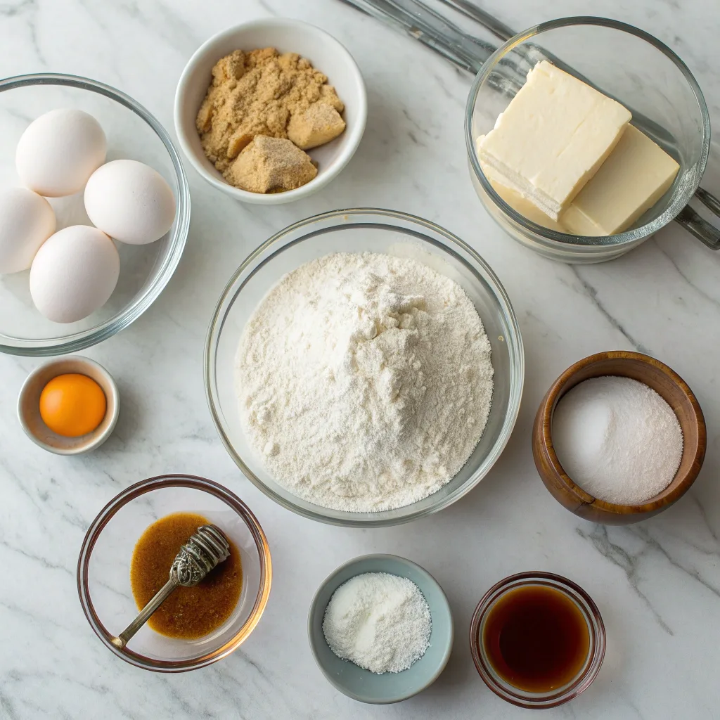 Ingredients for maple donut bars