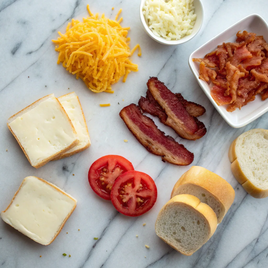 Ingredients for mini grilled cheese sandwiches