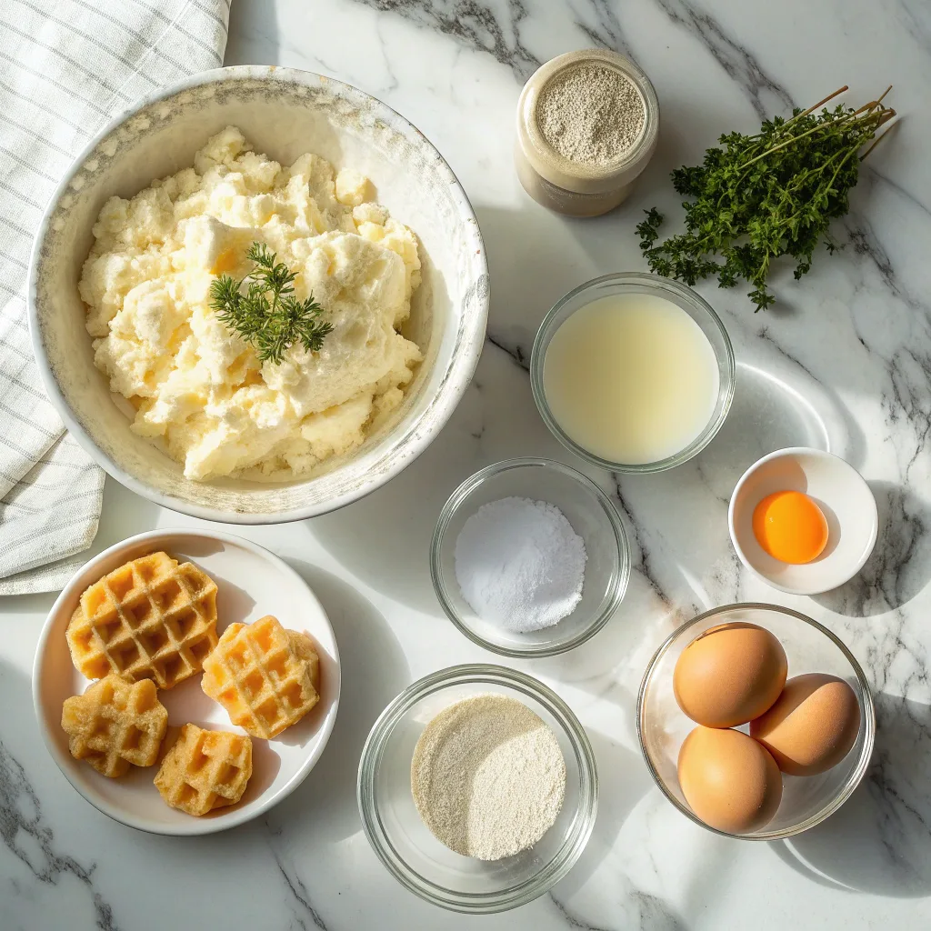 Ingredients for potato waffles