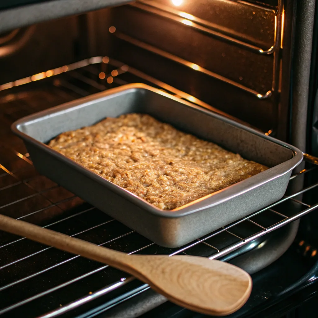 Baking banana oatmeal bars in oven