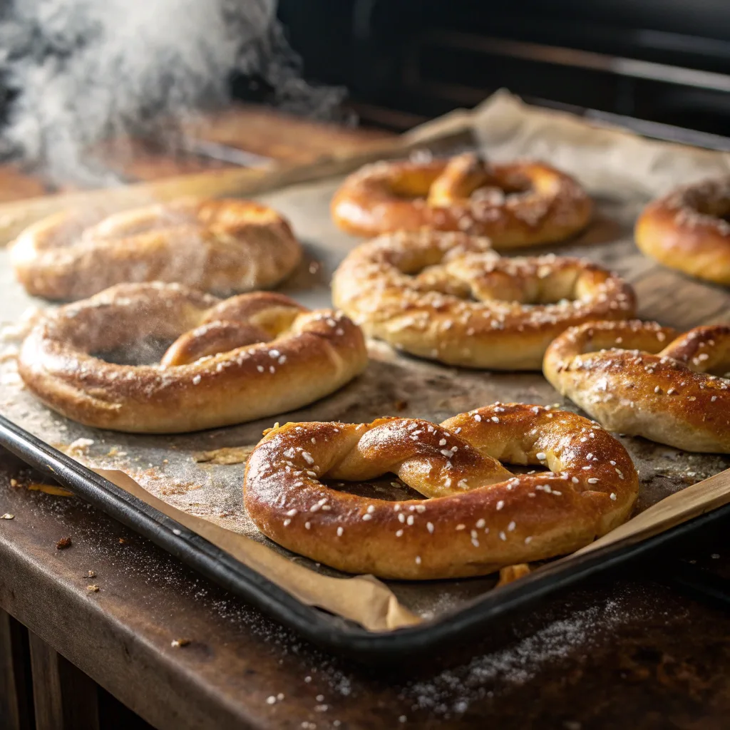 Homemade Soft Pretzels – Golden, Soft, and Irresistible 10 Baking homemade soft pretzels in oven