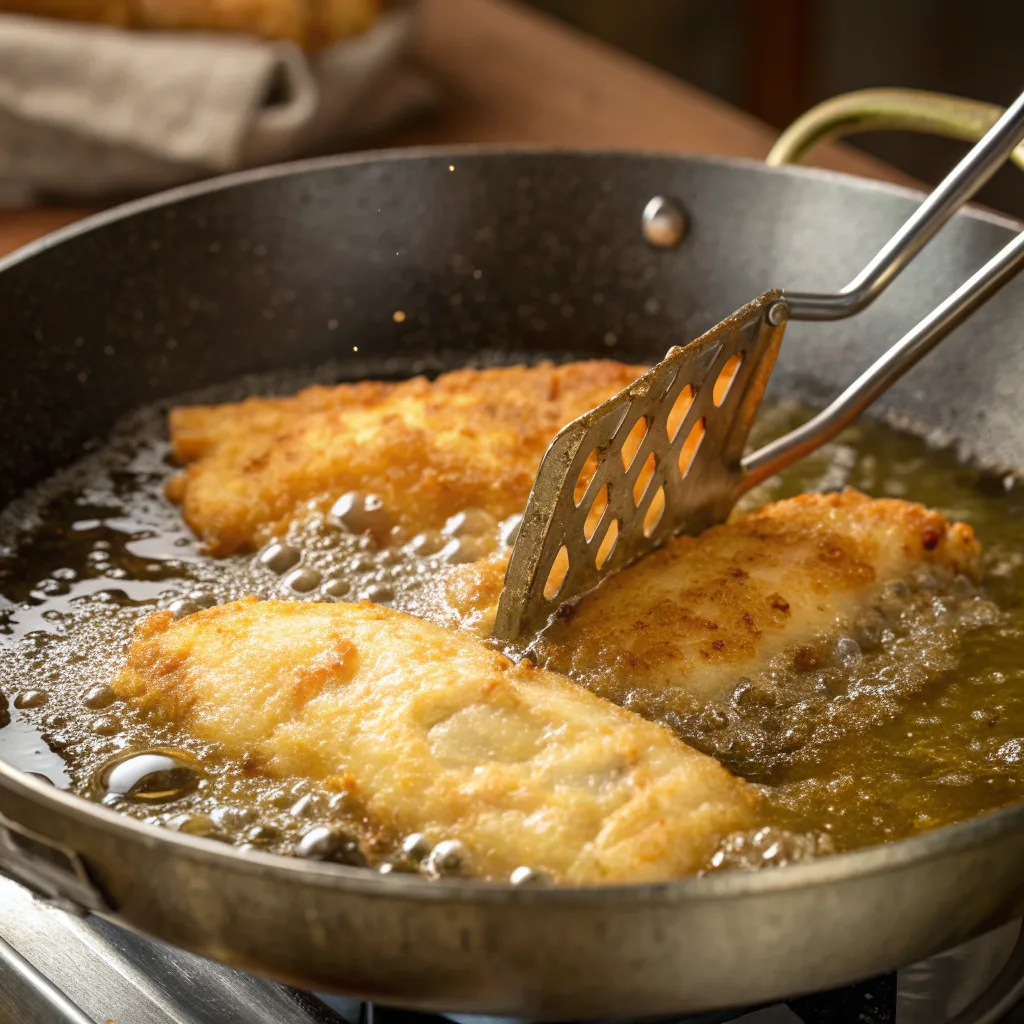 Fish and Chips Recipe – Crispy, Golden & Easy to Make 10 Battered fish frying until golden and crispy