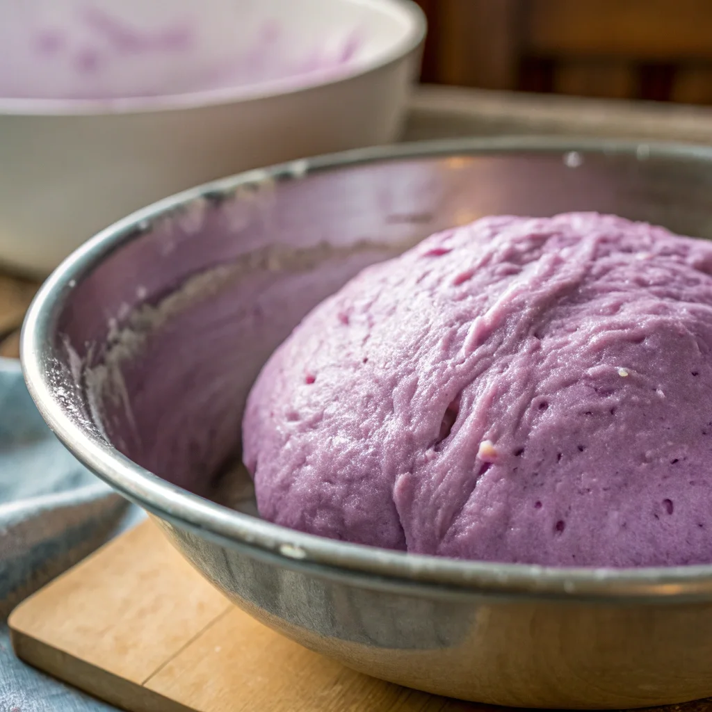 Ube Milk Bread Loaf – Perfect Breakfast or Snack 10 Rising ube milk bread dough