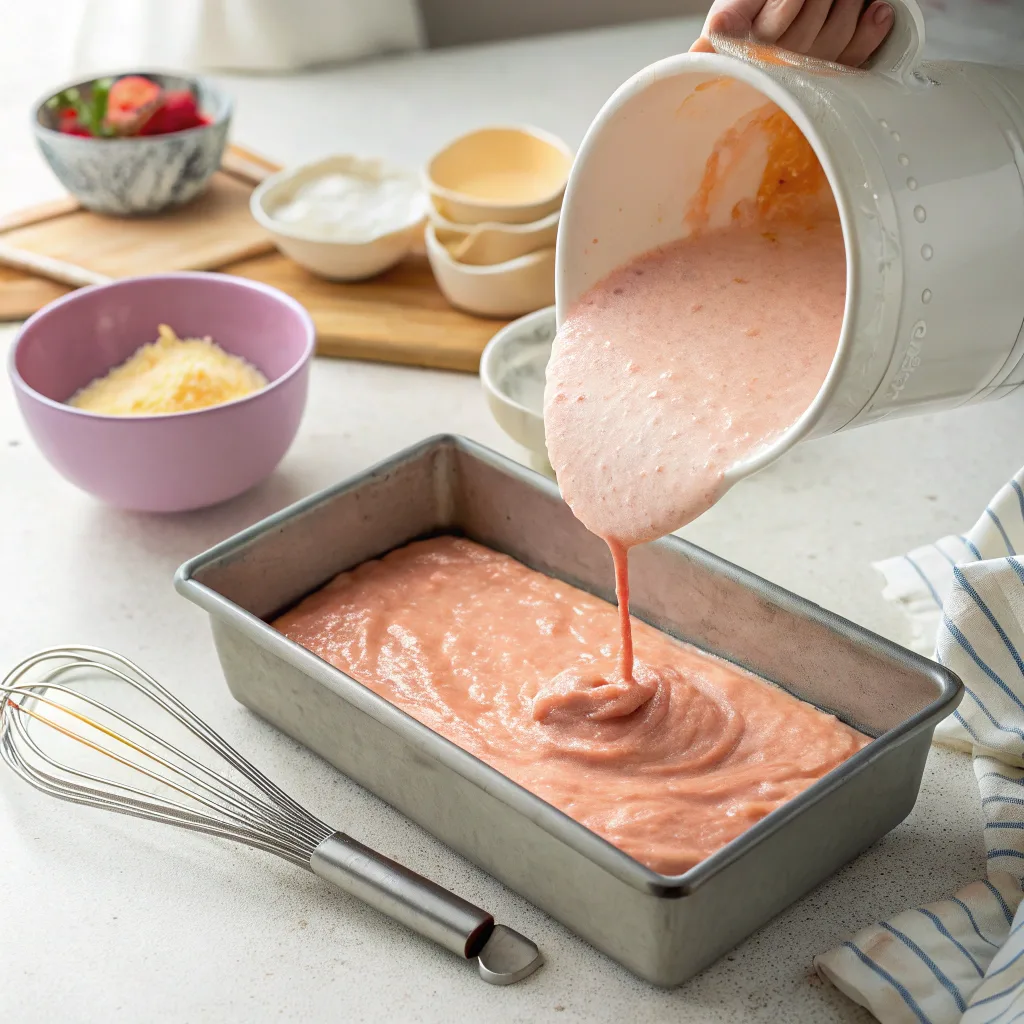 Hawaiian Guava Cake – Classic Pink Tropical Cake 10 Preparing Hawaiian guava cake batter