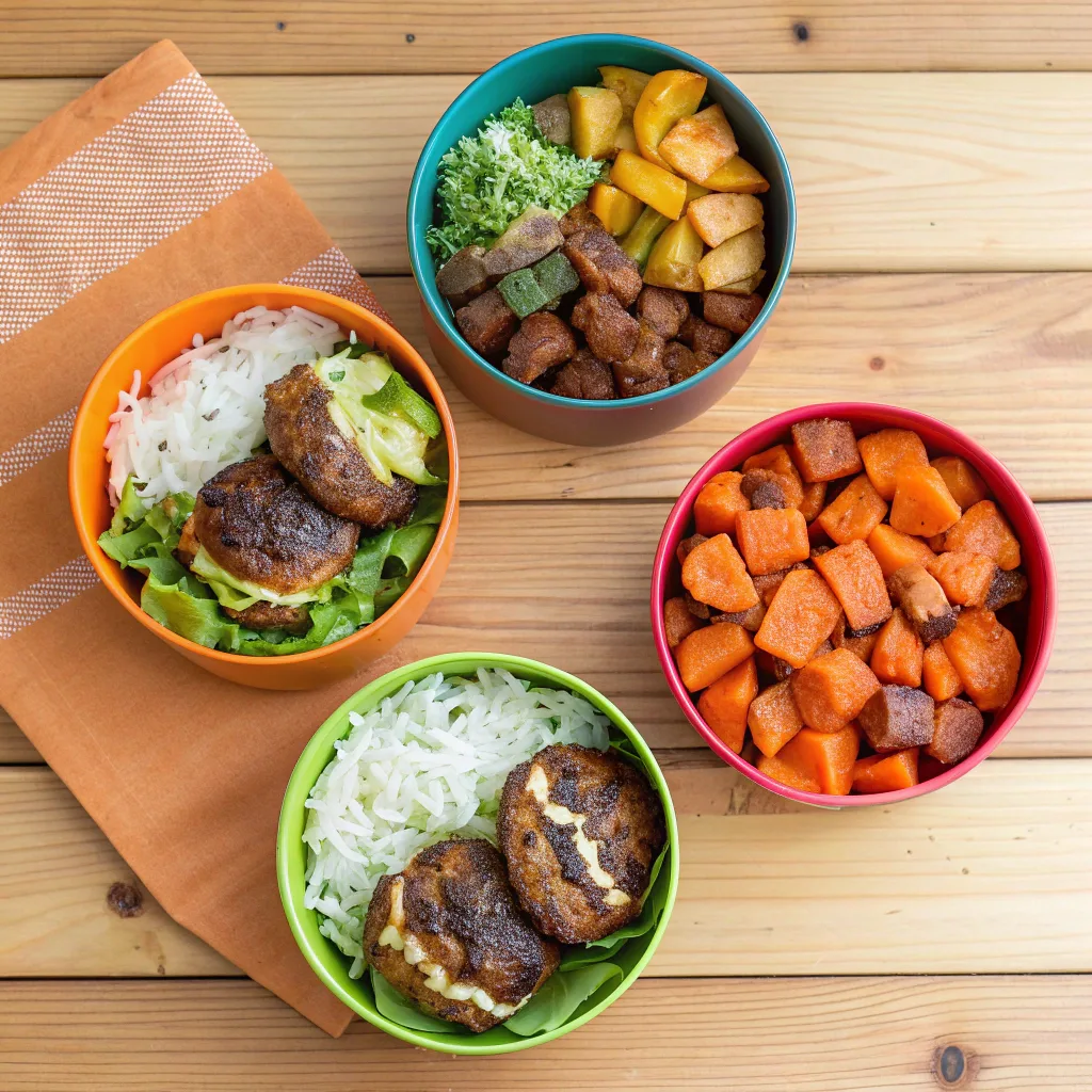 Different burger bowl recipe variations