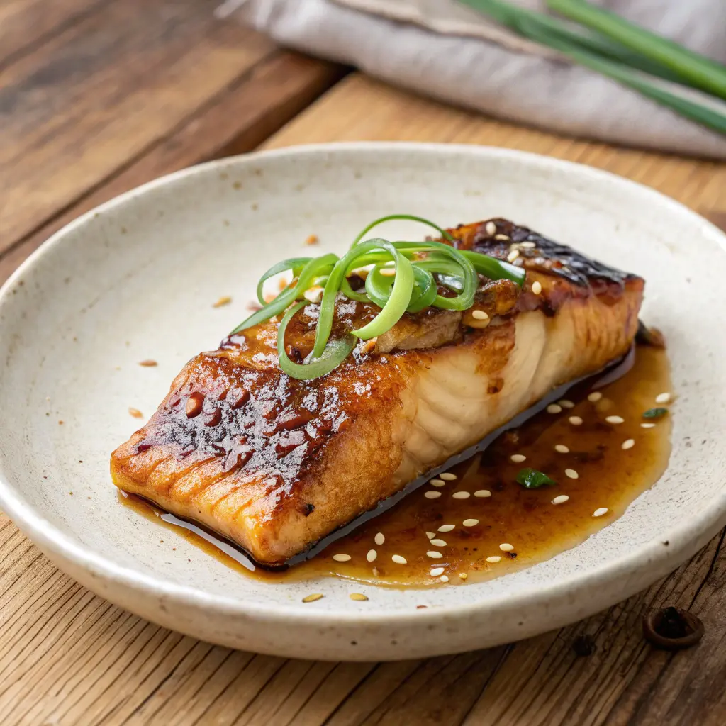 Miso butter cod with caramelized white miso glaze