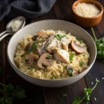 Creamy chicken and mushroom risotto