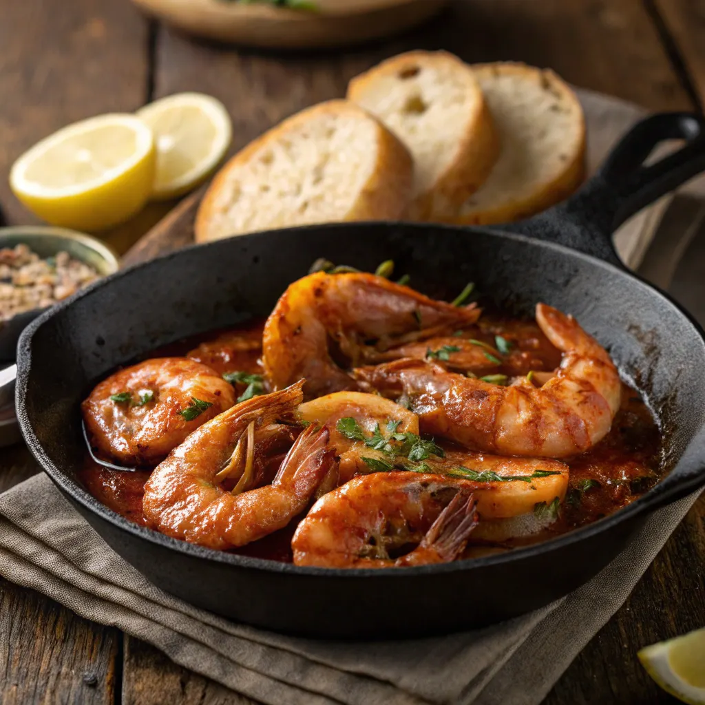 New Orleans BBQ shrimp in garlic butter sauce