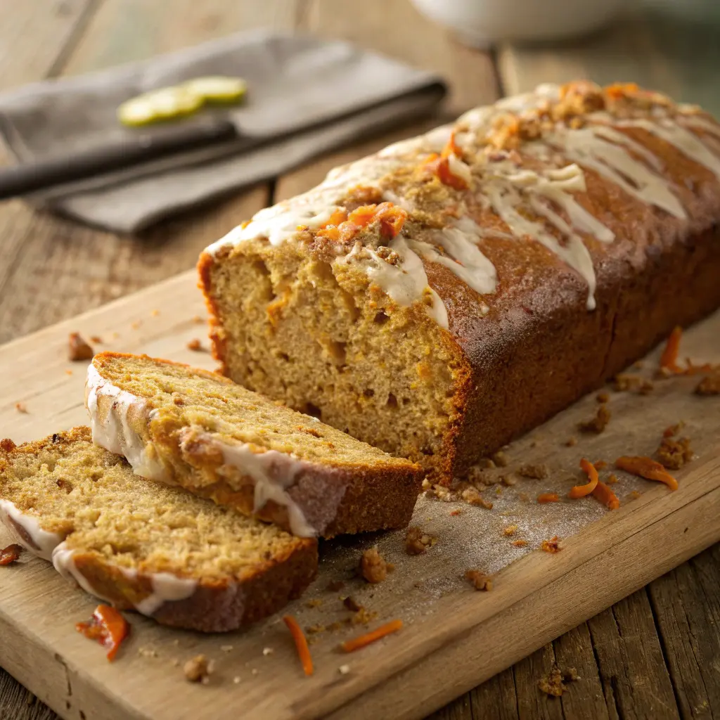 Carrot cake banana bread slice moist and soft