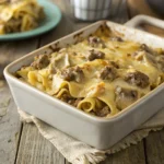 Hamburger Supreme Casserole in ceramic dish