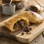 Guinness Hand Pies – Homemade Flaky Pastry with Beef and Guinness 9 Close-up of Guinness hand pie