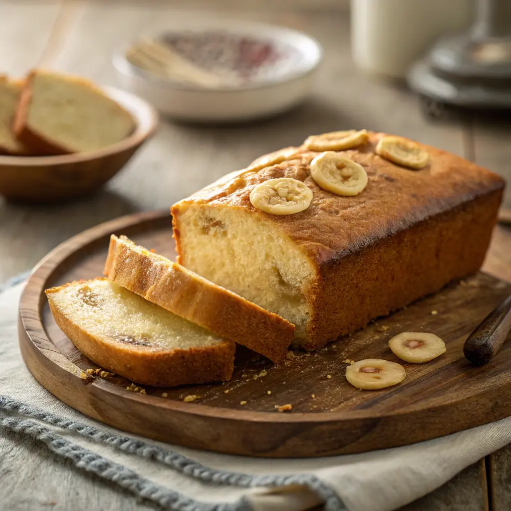 Vanilla Pudding Banana Bread Slice