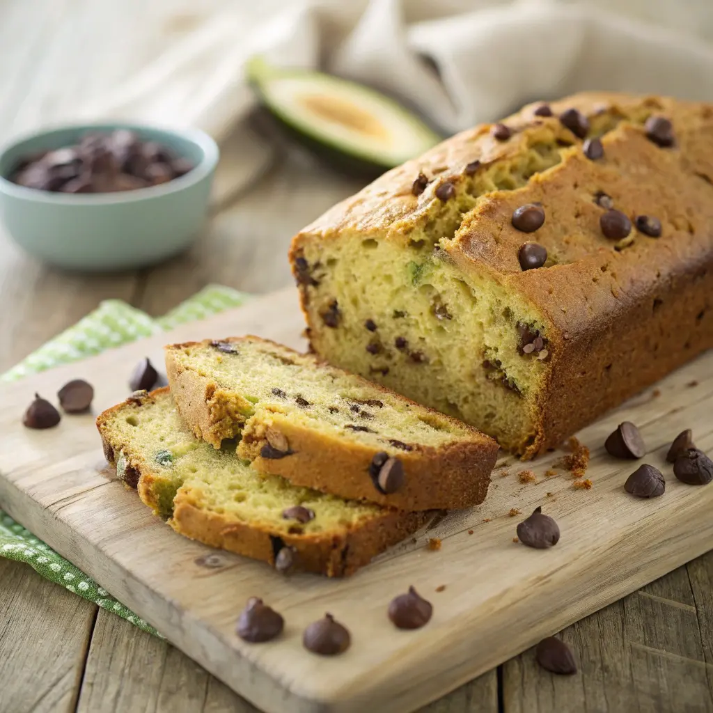 Zucchini bread with chocolate chips slice