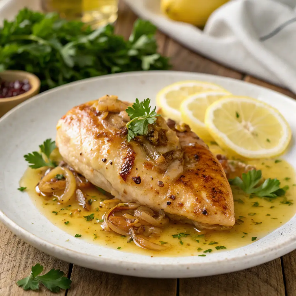 Stanley Tucci lemon shallot chicken recipe