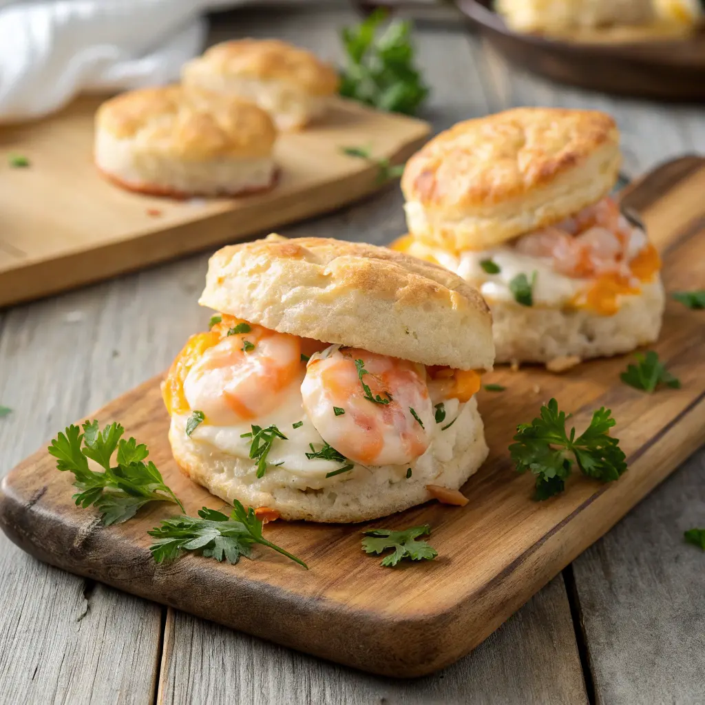 Shrimp Crab Biscuit Melts close-up