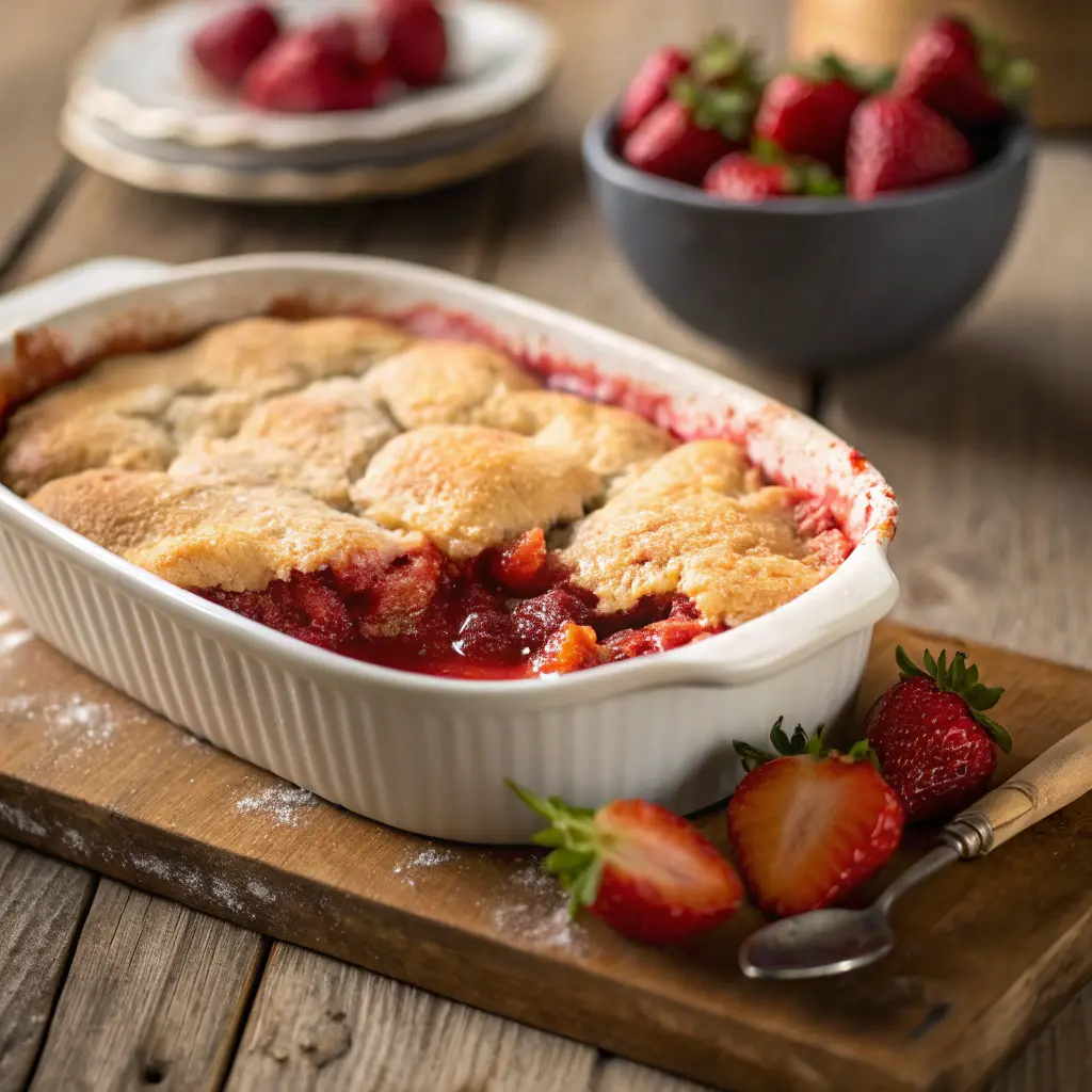 Classic strawberry cobbler dessert