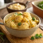 Creamy cauliflower mac and cheese bowl