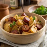 Quick potato and sausage dinner bowl