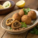 Lebanese kibbeh balls crispy and golden