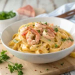 Classic Crawfish Monica Recipe – Louisiana Favorite 9 Crawfish Monica creamy pasta served with parsley