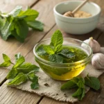 Mint Vinaigrette for Lamb – Quick & Flavorful Recipe 9 Fresh mint vinaigrette in glass bowl