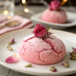 Soft pink rose beet cookie on plate