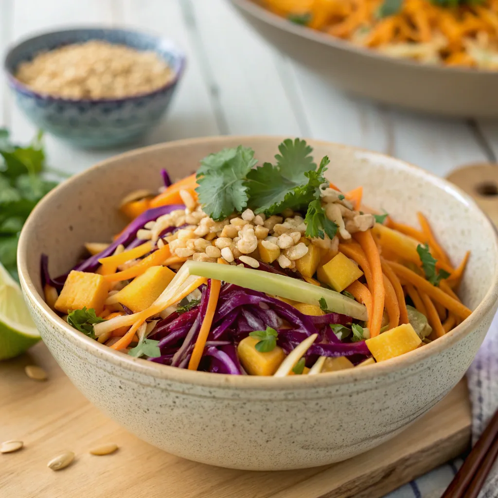Fresh mango salad with Thai-inspired dressing