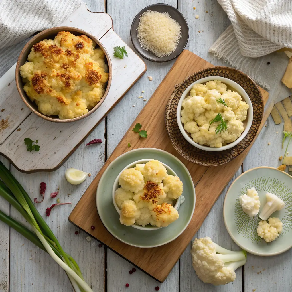Different cauliflower cheese variations