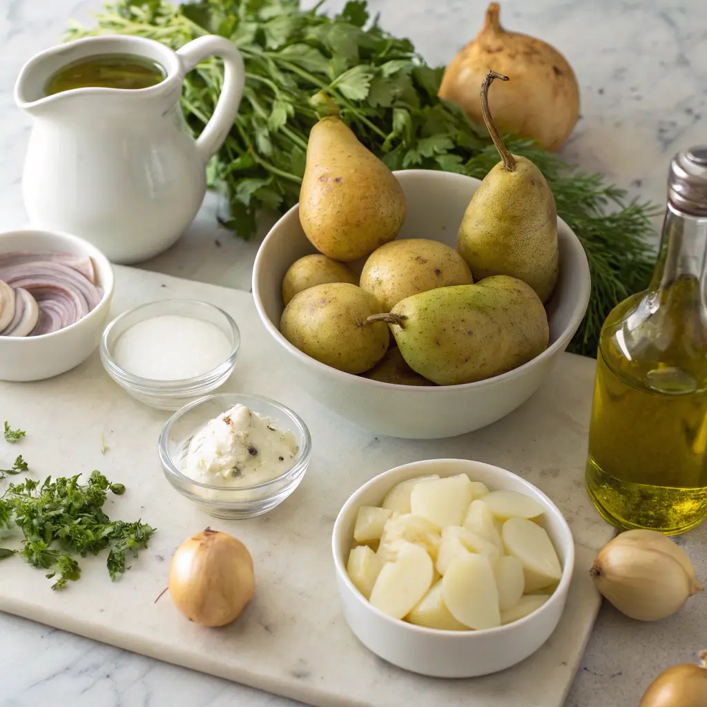 Ingredients for pear potato soup