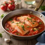 Garlic Salmon in Tomato Sauce Healthy Dinner Idea 9 Garlic salmon in tomato sauce close-up