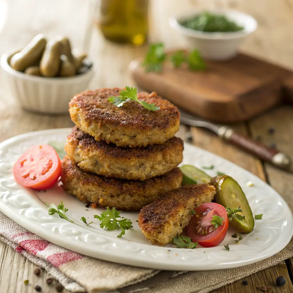 Persian meat and potato patties close up