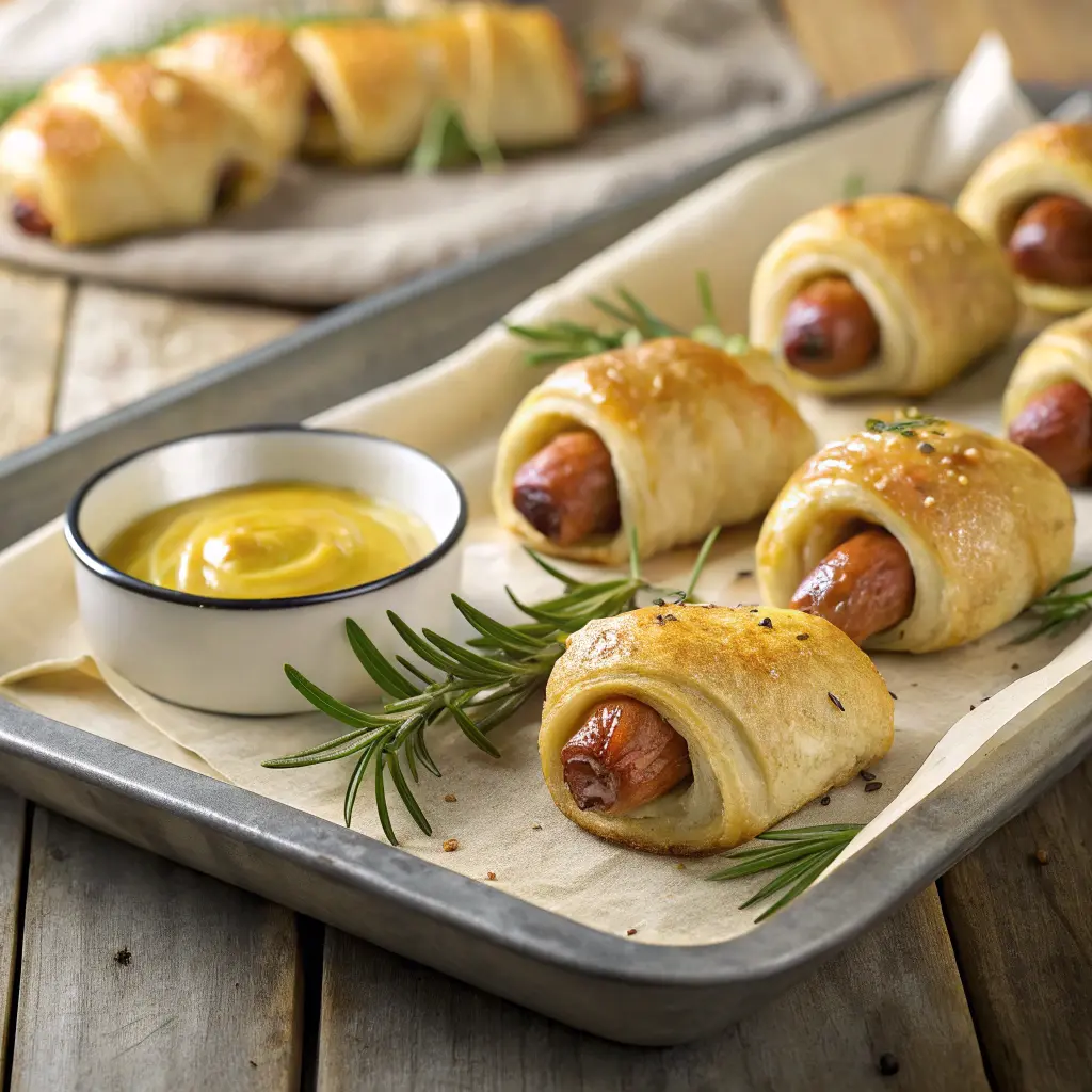 Sprigs in a blanket fresh from oven