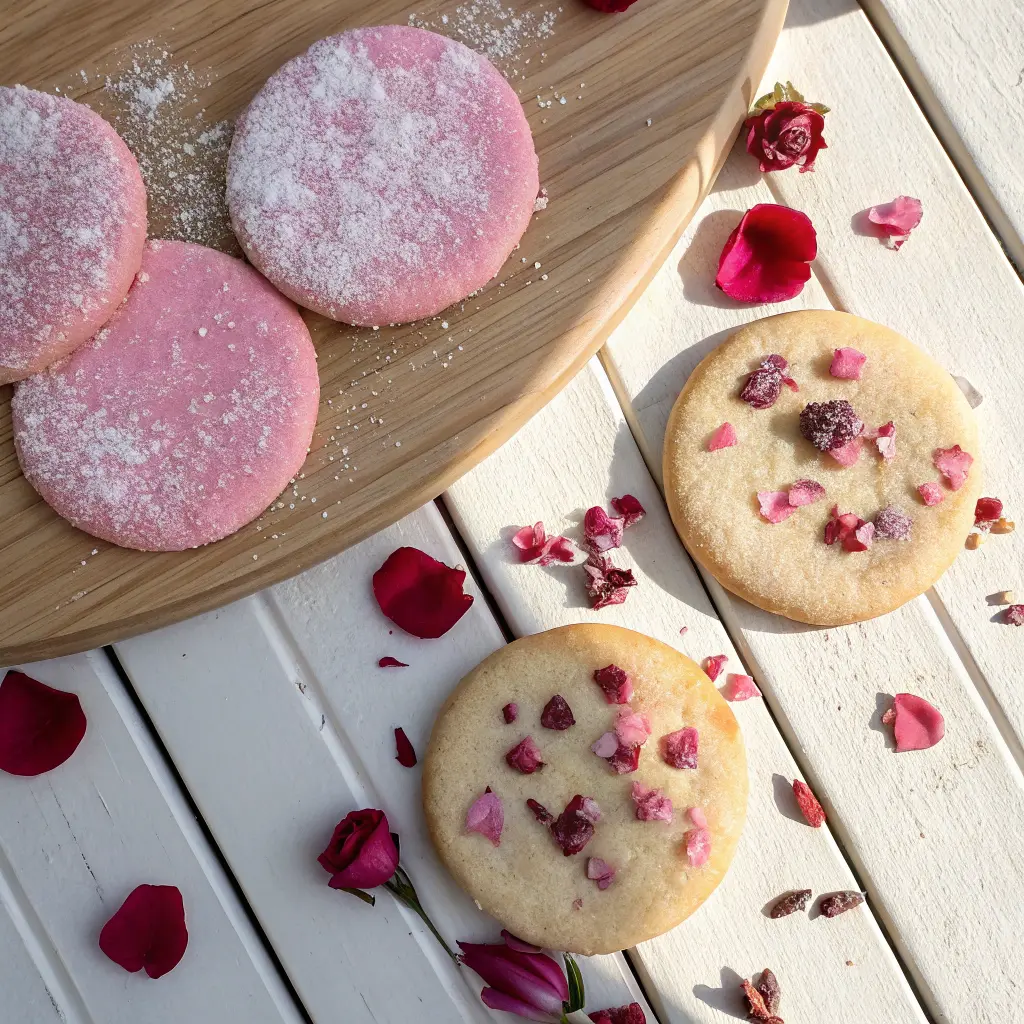 Variations of rose beet pink cookies