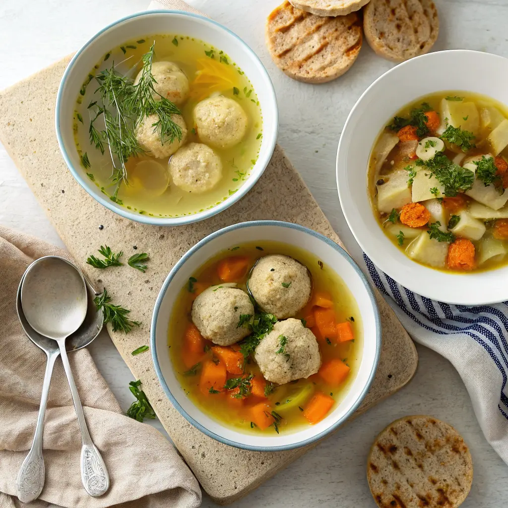 Matzo ball soup variations