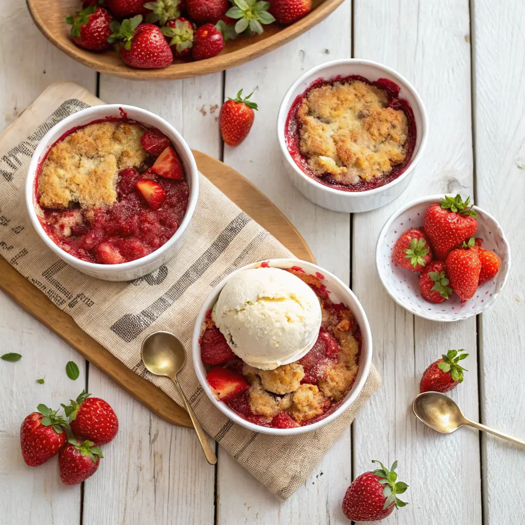Strawberry cobbler dessert variations