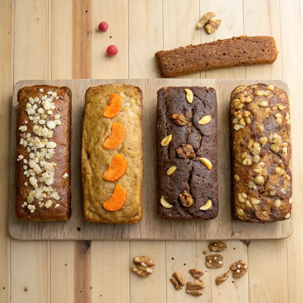 Carrot cake banana bread variations