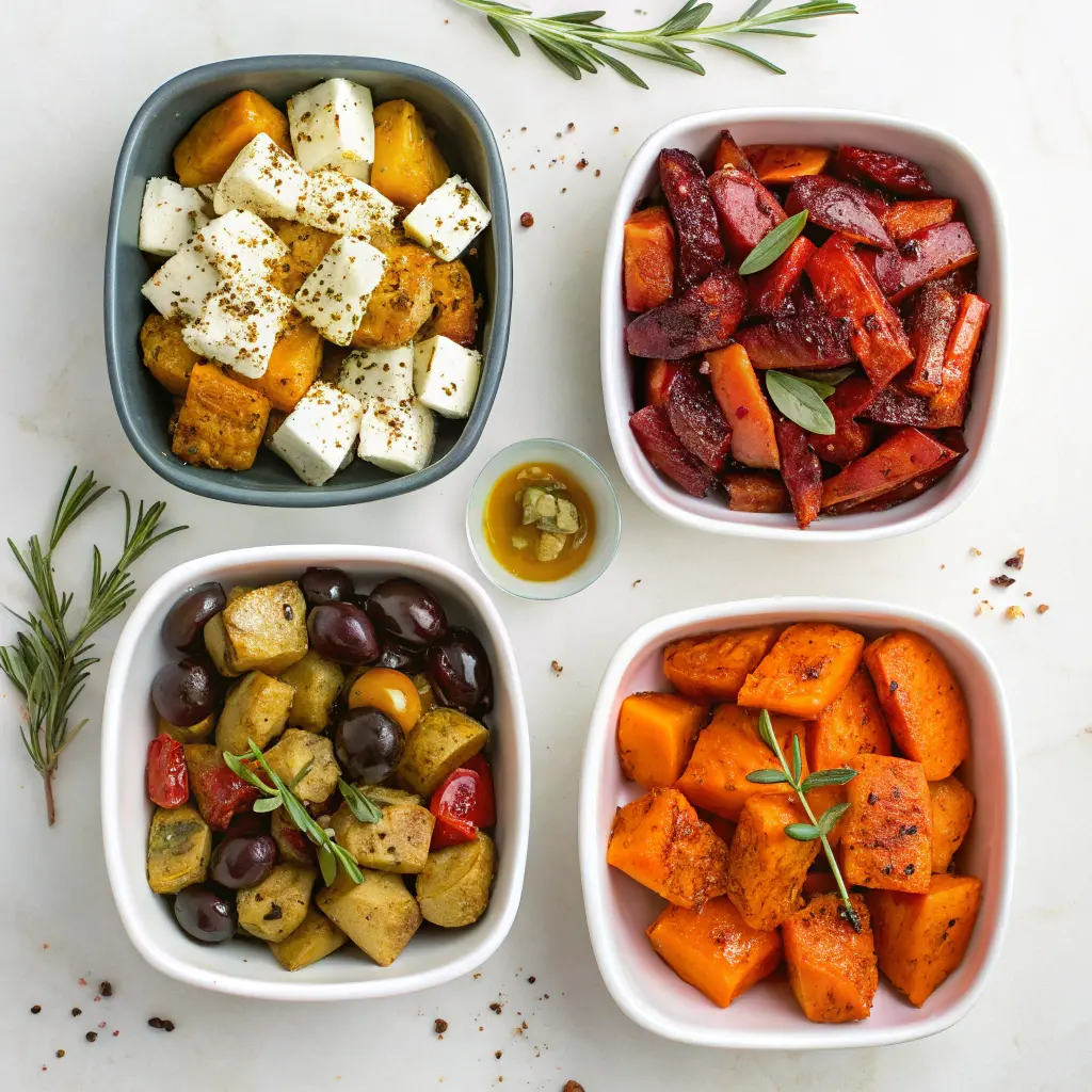 Variations of roasted root vegetables